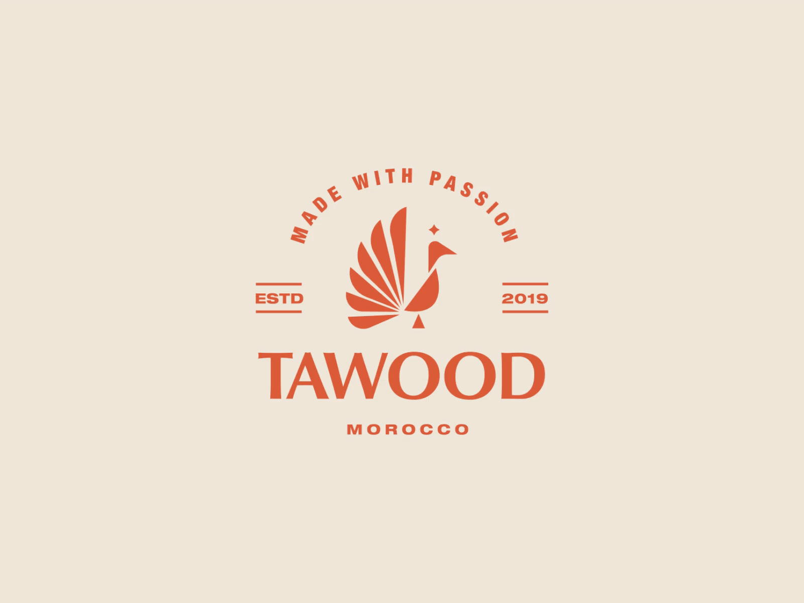 TAWOOD - Logo Animation 2d after effects animation expressive fly furniture logo logo animation minimal motion motion design motion graphics peacock shop storytelling wood wood furniture wooden