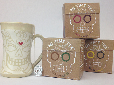 Mi-Time Tea beverage branding drink logo package design packaging skull tea