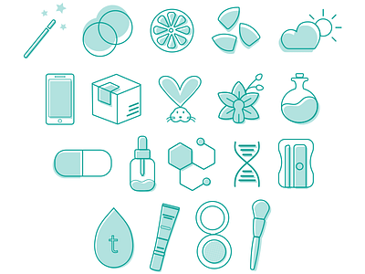 Makeup Icons beauty brushes cosmetics icon set icons illustration ingredients makeup oils simple sponge vitamins