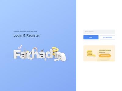 Login and register page application ui dashboard illustration ui webdesign website