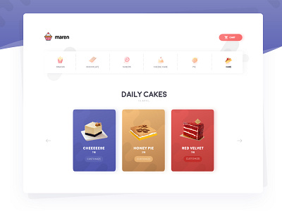 Confectionary online shop bakery cake cake shop confectionary illustration ui webdesign website