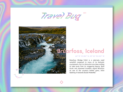 Travel Bug blog color iceland layout pastel travel website