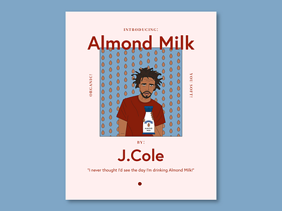 J. Cole ad almond milk beverage editorial food hip hop illustration j cole j. cole music rapper vector