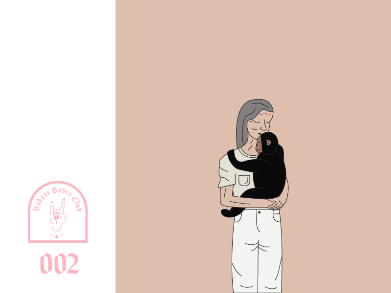 Badass Babes Club No. 2 neutral woman illustration jane goodall badass badass babes club