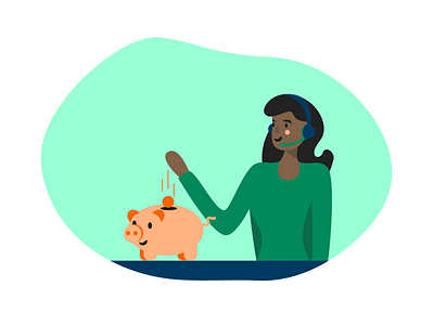 Save Money💸 character colorful employee finance flat illustration money save money woman