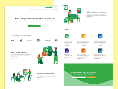Salary Planning Landing Page colorful compensation employee homepage illustration landing landing page redesign salary visual design web website