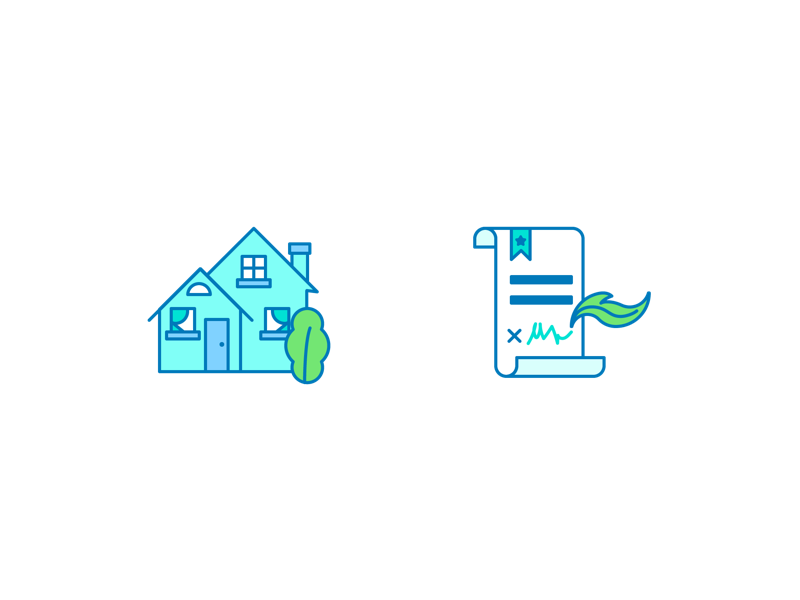 Home and Loan Icons colorful home housing icon icon set lending line loan mortgage purchase