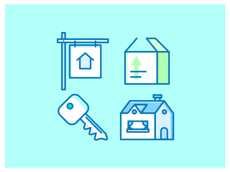 Move Icons moving box line email marketing welcome home keys moving icon set icon new home move