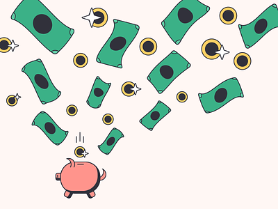 Save Money illustration line money piggy bank save saving