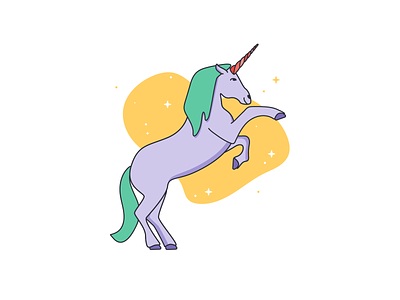 Unicorn Friend colorful fantasy illustration line mystical unicorn