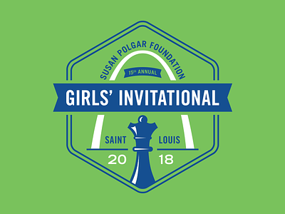 Girls' Invitational arch chess girls hexagon logo seal