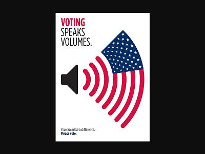 Voting Speaks Volumes american flag patriotic sound waves stars and stripes volume vote voting