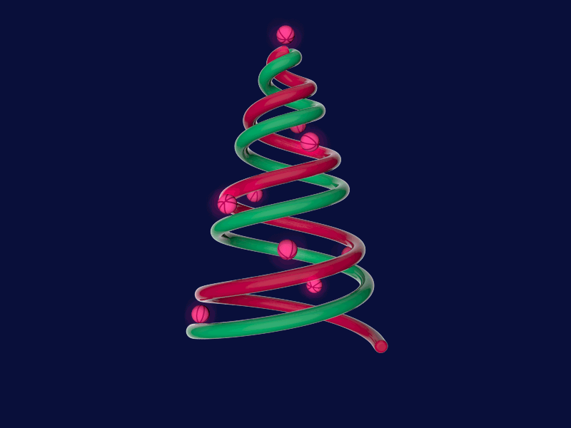 Twirly Christmas! 3d c4d christmas holidays loop motion santa tree