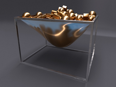 Gold Basket 1/3 3d artwork c4d cg cinema4d digitalart gold maxon3d redshift redshift3d render renderzone