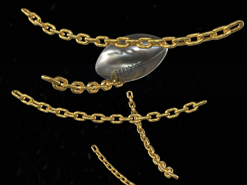 Superbowl Unchained 1/3 cg maxon3d digitalart silver gold redshift3d motiongraphics football redshift cinema4d c4d 3d