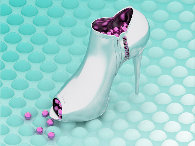 Silver heel. jewelry silver redshift3d redshift motiongraphics maxon3d maxon heelsaddict heels cinema4d c4d 3d