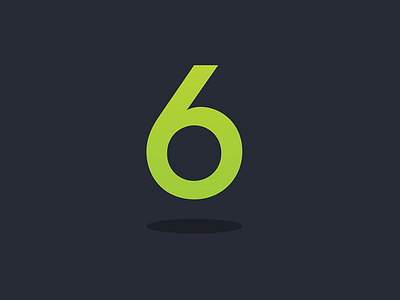 Six Overground flat floating icon logo number six