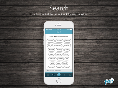 Pout Search app ios iphone 6 mobile pout search search ui ui wood