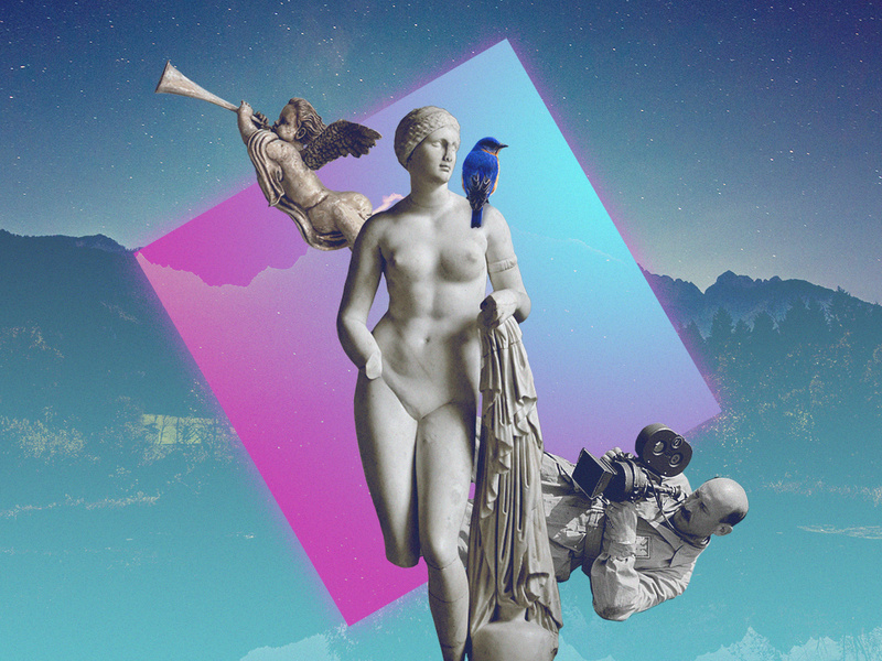 From Pornography to Social Media aphrodite article design collage curls cut-out design illustration photography porn statue