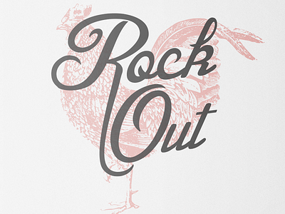 Rock Out Print poster rock rooster typography