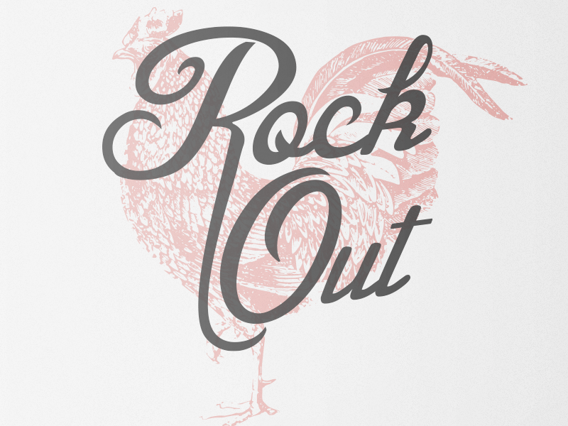 Rock Out Print rock typography rooster poster