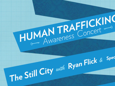 Human Trafficking Awareness Concert poster wallpaper blue key concert ribbon graph paper human trafficking