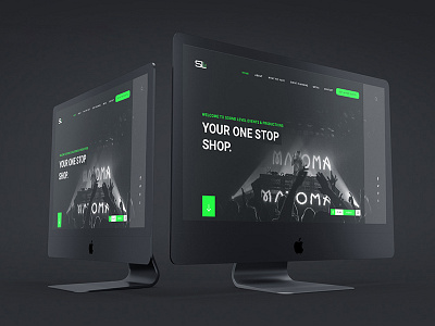 Sound Level-Landing page black green landing page light design music