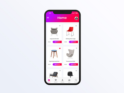 Ecommerce Product page app chair color ecommerce mobile app products ui ux
