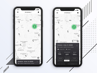 Vehicle Tracking App Screens