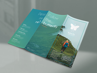 Follow the butterfly! brochure graphic design outdoor adventures