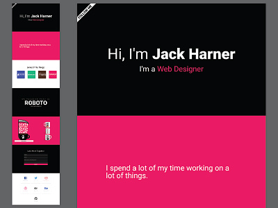 JackHarner.Com minimal portfolio web design