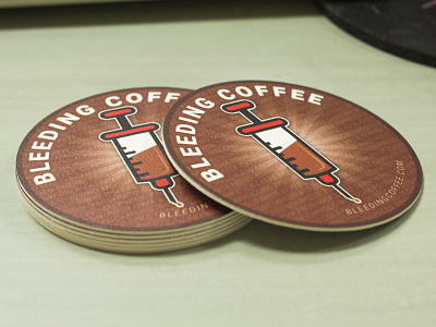 Bleeding Coffe Coasters branding graphic design icon illustration marketing minimal product design stickermule typography vector