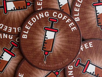 Bleeding Coffee Coaster Pile branding design graphic design illustration logo marketing minimal typography vector