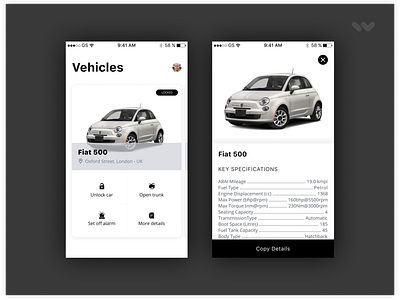 Mobile app to manage your vehicles