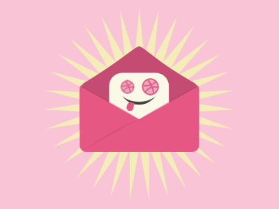 HELLO DRIBBBLE character debut drafted first shot invite thank you weird