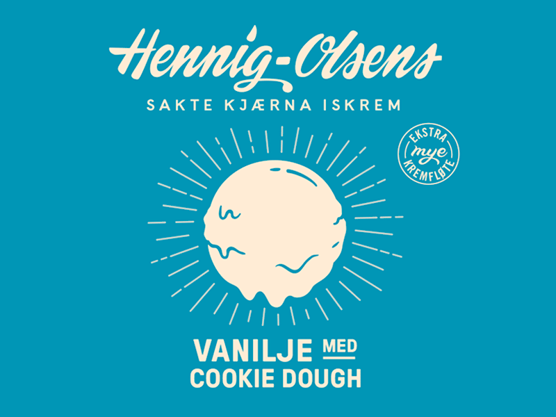 Ice cream design design flat hennig-olsen ice cream illustration retro two color typography vector
