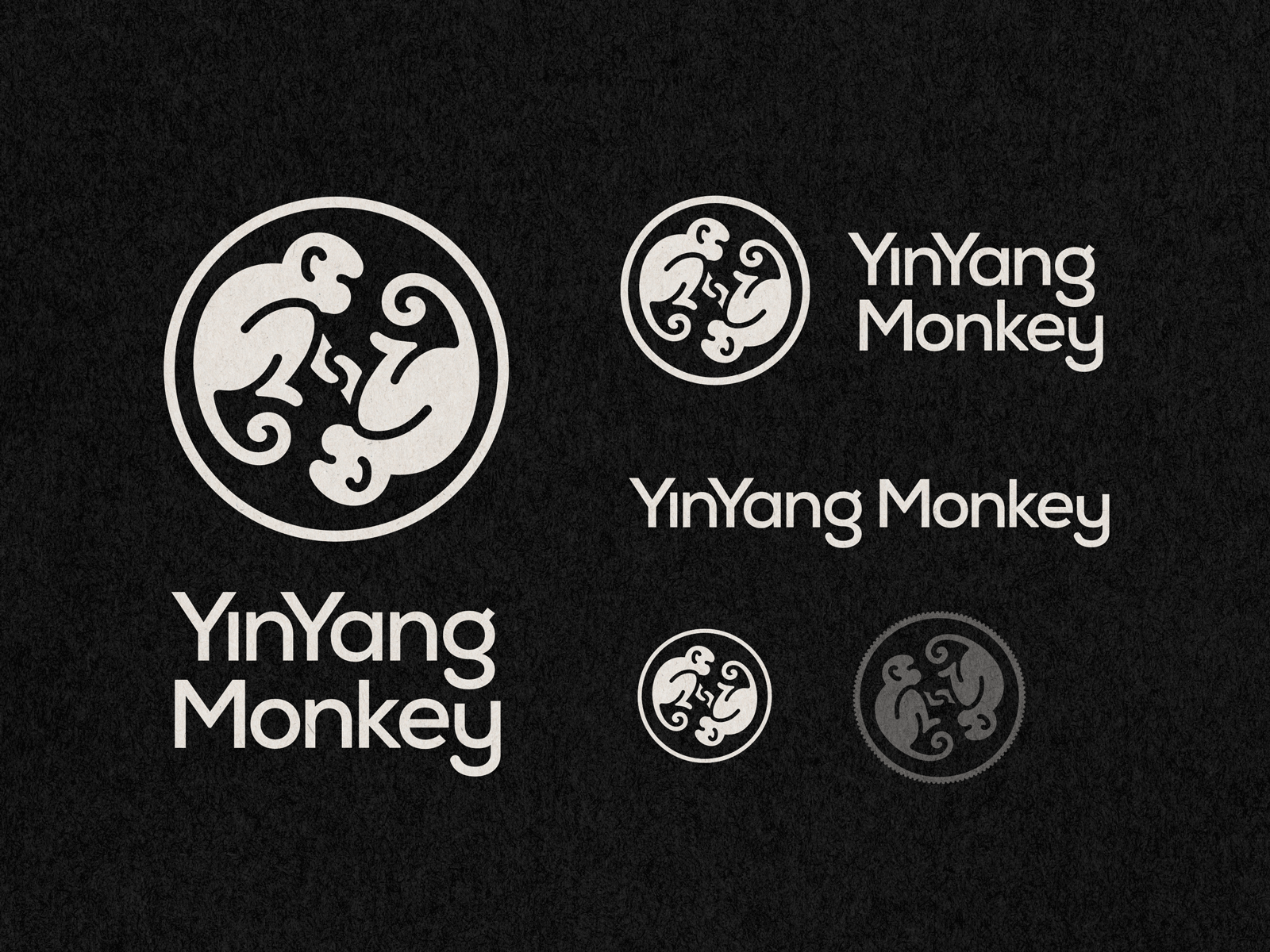 YinYang Monkey - Logo blackandwhite identitydesign logo logotype monkey monkeys yin yang yinyang