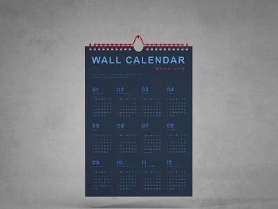 Free Wall Calendar Mockup PSD