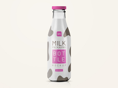 Free Milk Bottle Mockup PSD