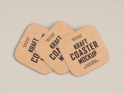 Free Kraft Coaster Mockup PSD