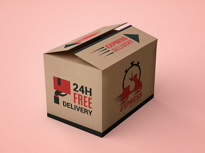 Free Delivery Box Mockup PSD