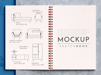 Free Sketchbook Mockup PSD free mockup freebies mockup mockup design mockup psd psd mockup sketchbook mockup
