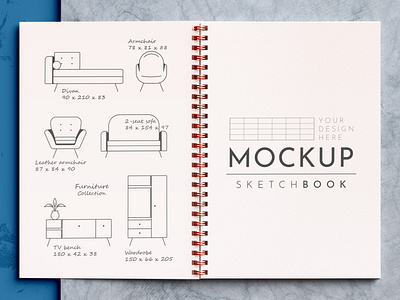 Free Sketchbook Mockup PSD