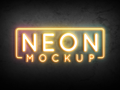 Free Neon Logo Mockup PSD