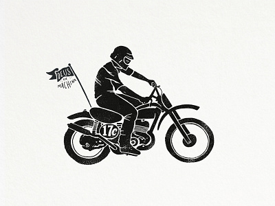 Dude on a motorcycle branding design drawing graphicdesign identity illustration logo retro