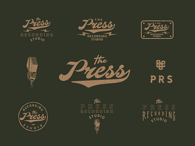 The Press Recording Studio branding design drawing graphicdesign handlettering identity illustration logo typography vector vectorart