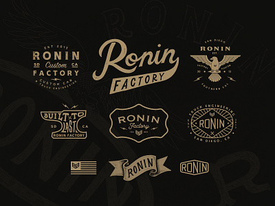 Ronin Factory Branding Work branding design doodle drawing graphicdesign handlettering identity illustration lettering vectorart