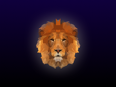 Low Poly Lion illustration king kings day lion low poly orange poly polygon queens day triangle