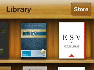 BibleReader - Library Bookshelf View design ios photoshop user interface