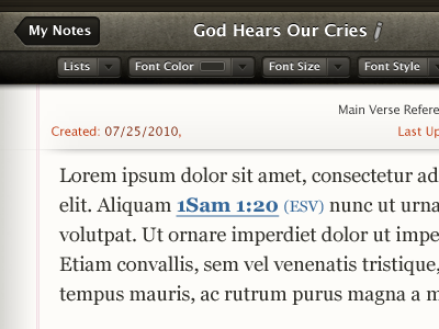 Early Notes UI View Design apple biblereader interface design mac osx photoshop ui ux